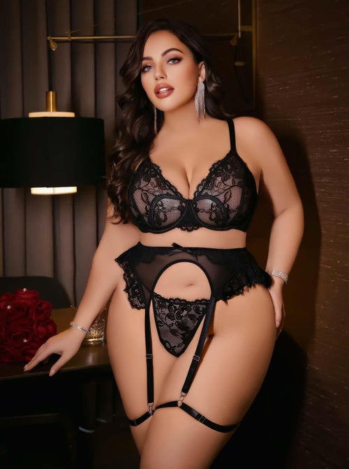 Capri Fransız Dantel Jartiyer Takımı